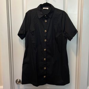 Zenana mini shirt dress - black size XL
